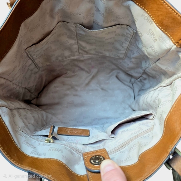 Michael Kors Tan Leather Tote Bag - Picture 12 of 14